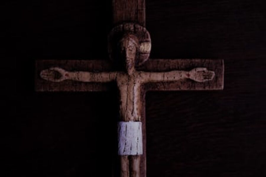 hand carved wooden crucifix
