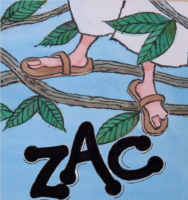 Zac flyer with feet dangling off a sycamore tree