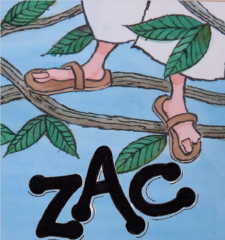 Zac flyer with feet dangling off a sycamore tree
